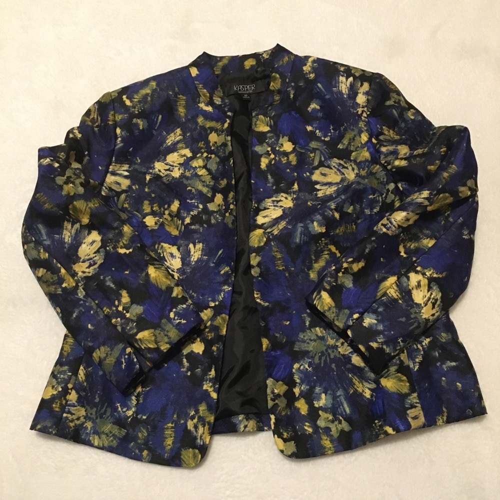 Kasper Separates Royal Blue Flyaway Jacket size 10